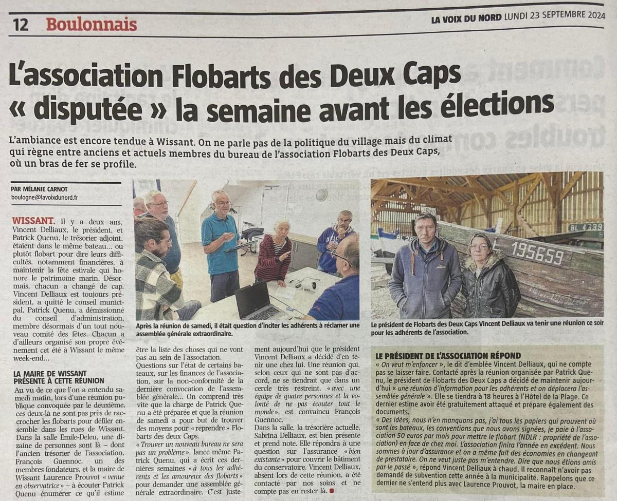 Wissant : l’association Flobarts des Deux Caps « disputée » la semaine avant les élections Wissant : l’association Flobarts des Deux Caps « disputée » la semaine avant les élections