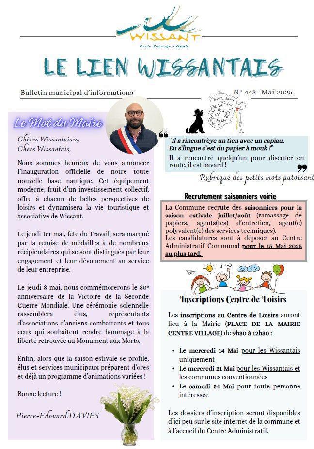 Le Lien Wissantais de Mai 2025 est en ligne