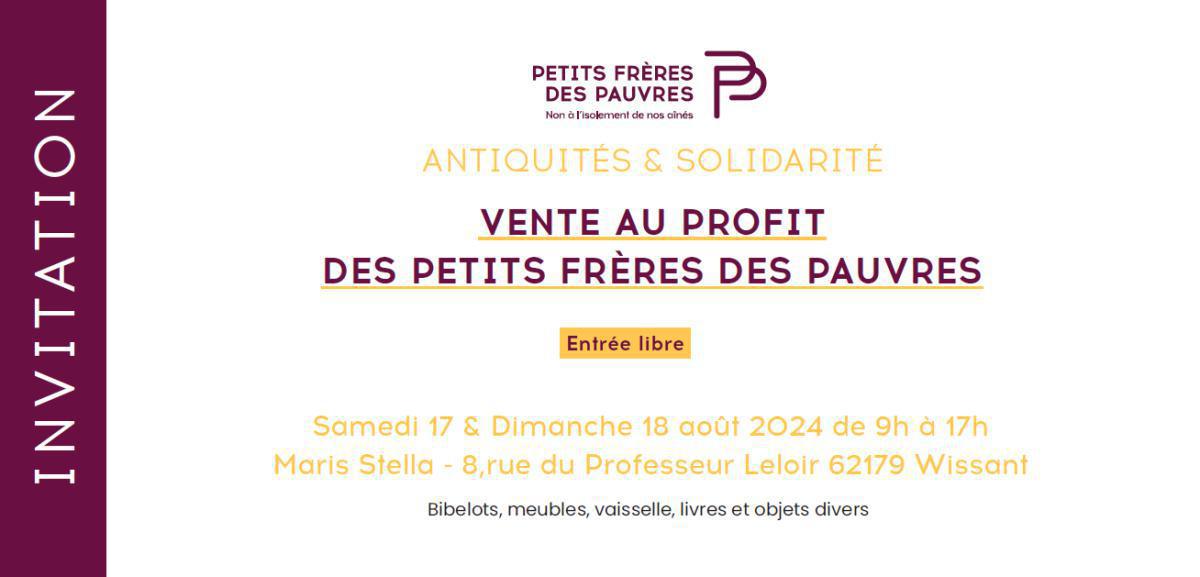 Vente au profit des Petits Frères des Pauvres Vente au profit des Petits Frères des Pauvres