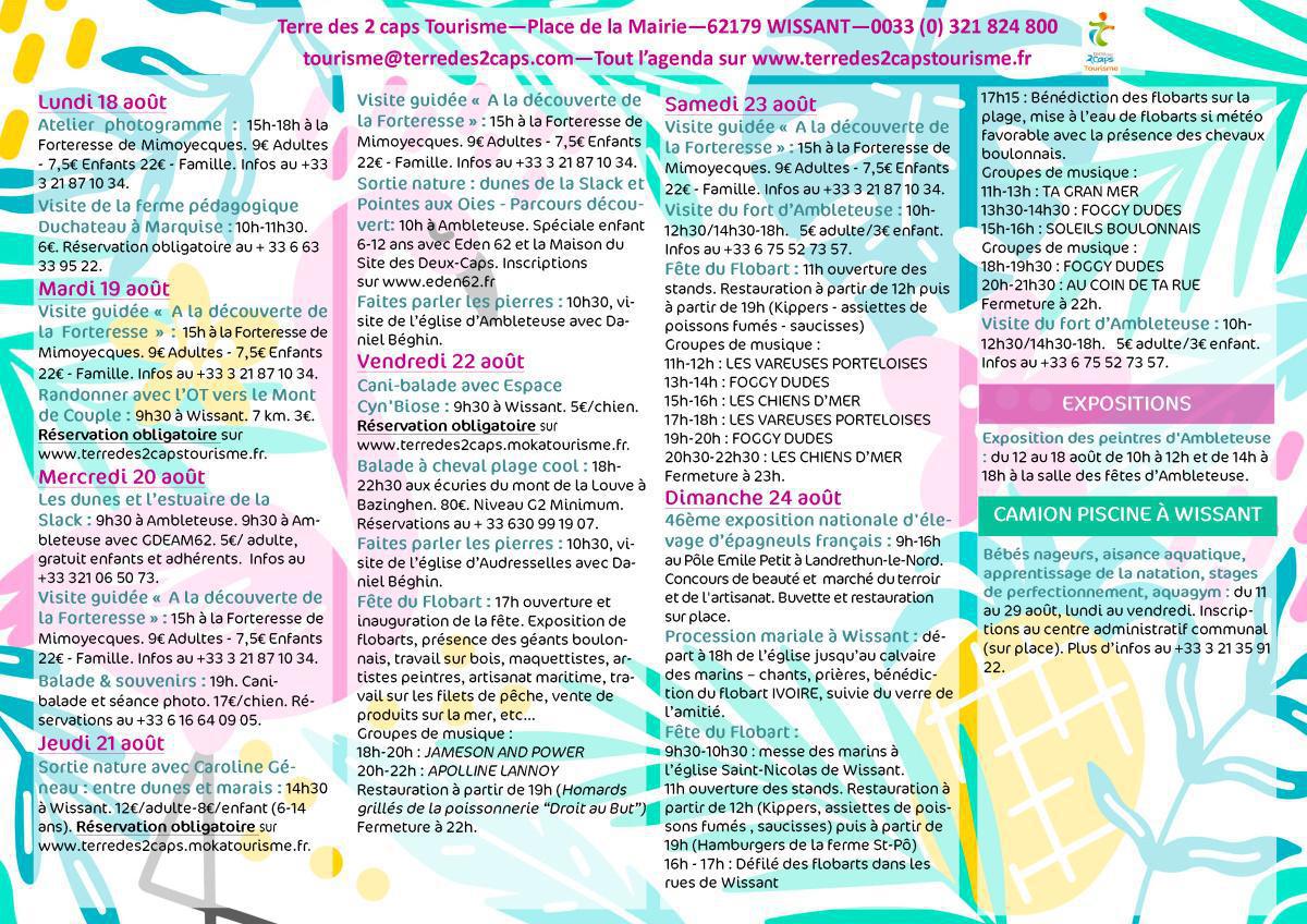 Manifestations du 11 au 24 août sur La terre des 2 caps
