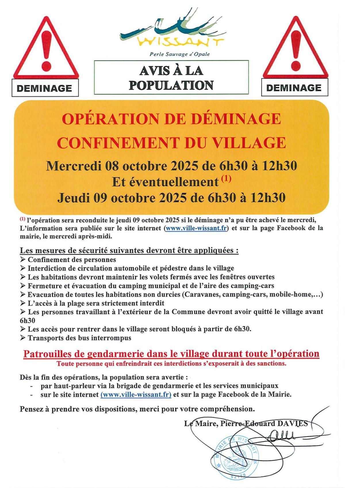 Opération de déminage à Wissant Mercredi 08 Octobre 2025