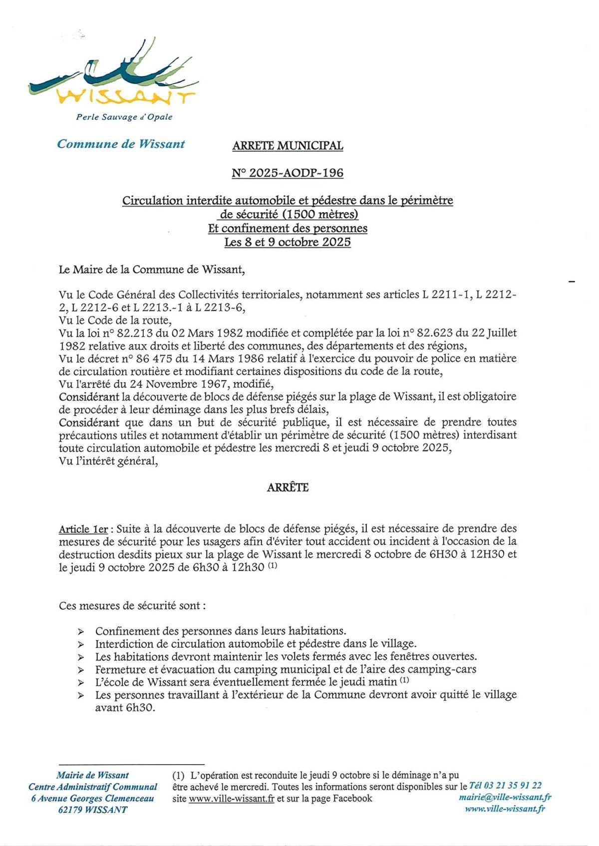 Opération de déminage exceptionnelle à Wissant, le village entièrement confiné Opération de déminage exceptionnelle à Wissant, le village entièrement confiné