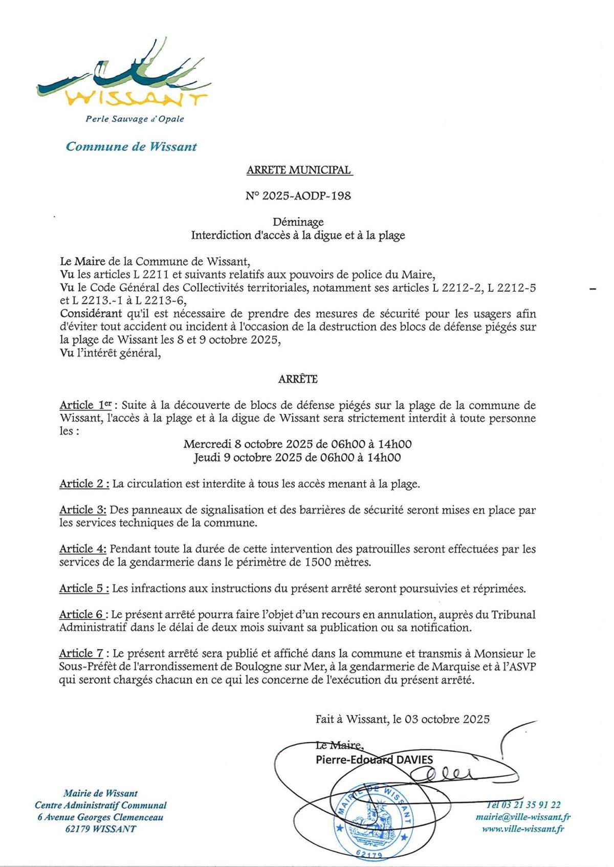 Opération de déminage exceptionnelle à Wissant, le village entièrement confiné