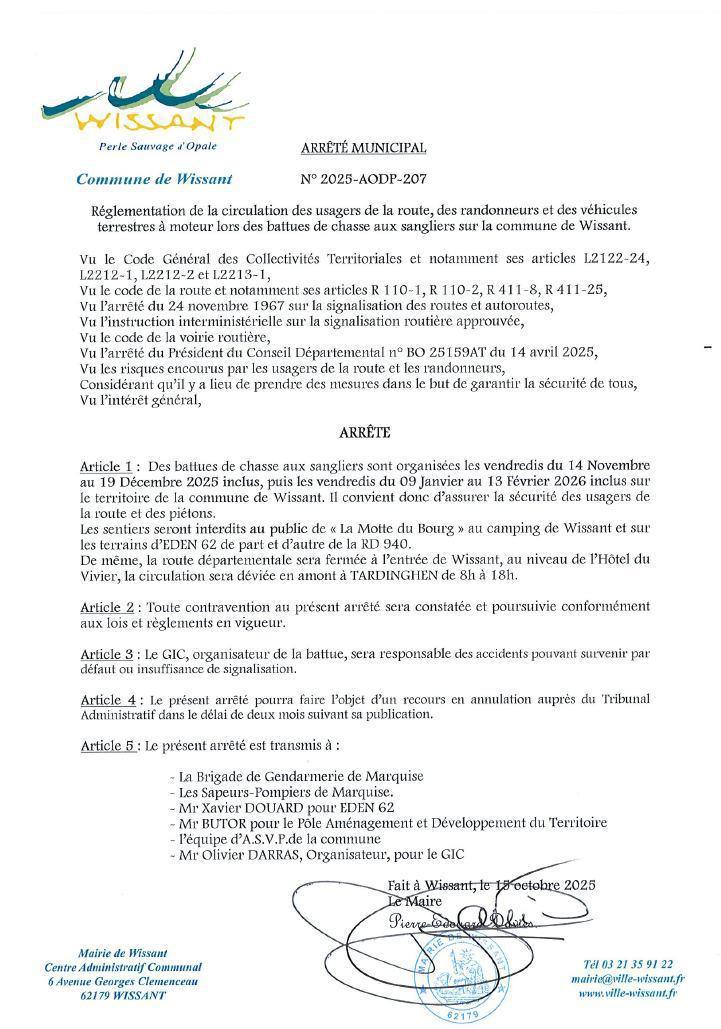 Battues aux Sangliers ce vendredi 5 décembre Battues aux Sangliers ce vendredi 5 décembre