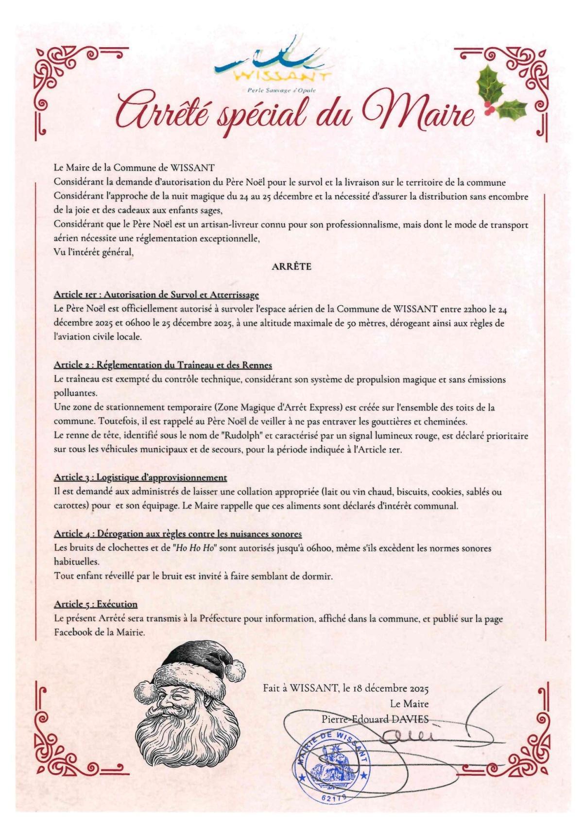À Wissant, le maire signe un arrêté pour… laisser passer le père Noël