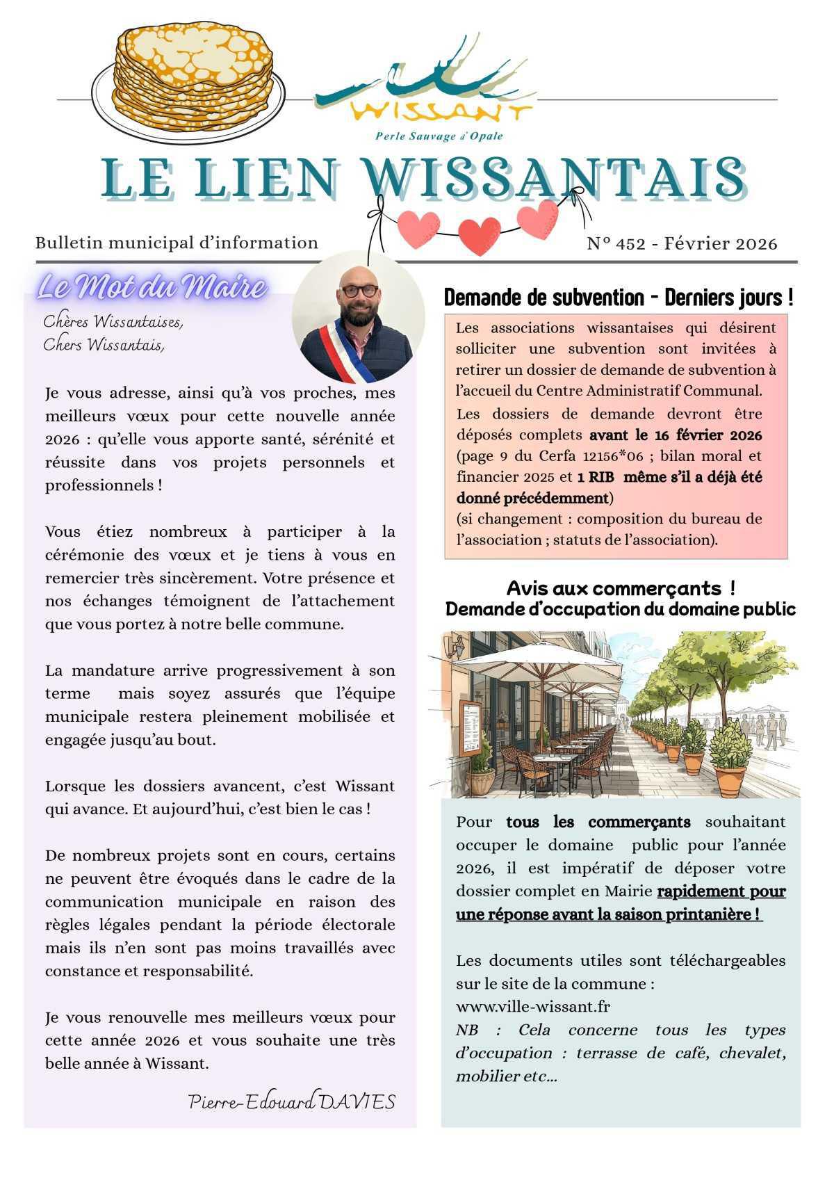Le Lien Wissantais de Février 2026 est en ligne