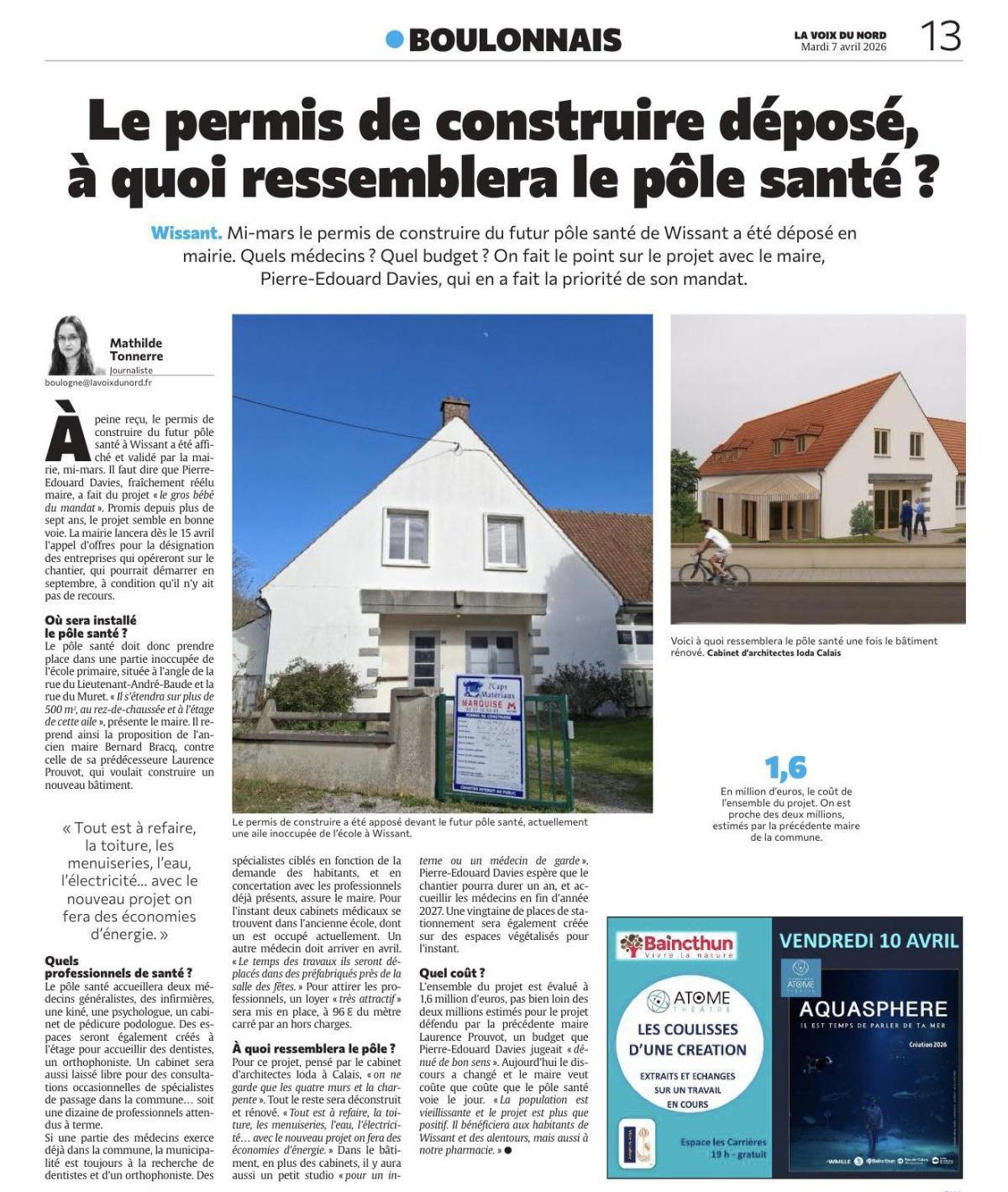 Le permis de construire déposé, à quoi ressemblera le pôle santé de Wissant ?