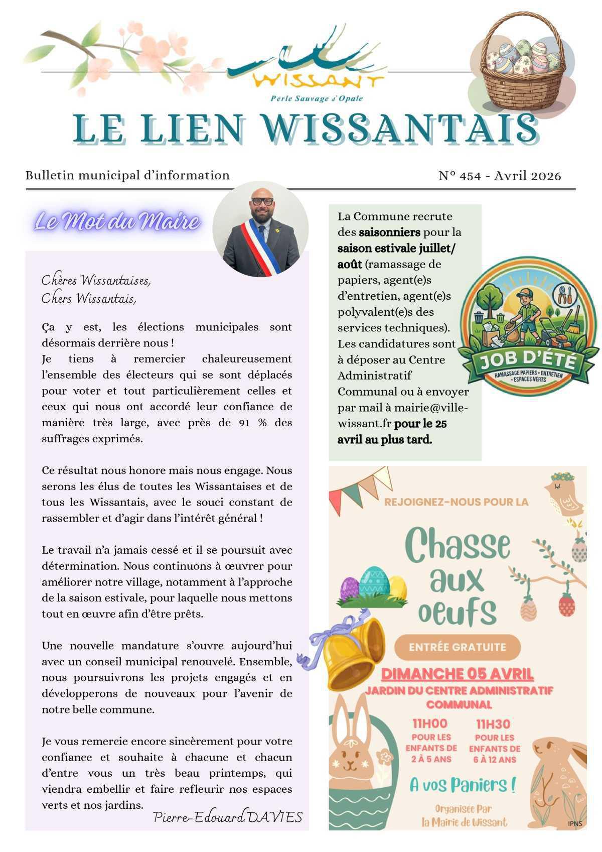 Le Lien Wissantais de Avril 2026 est en ligne