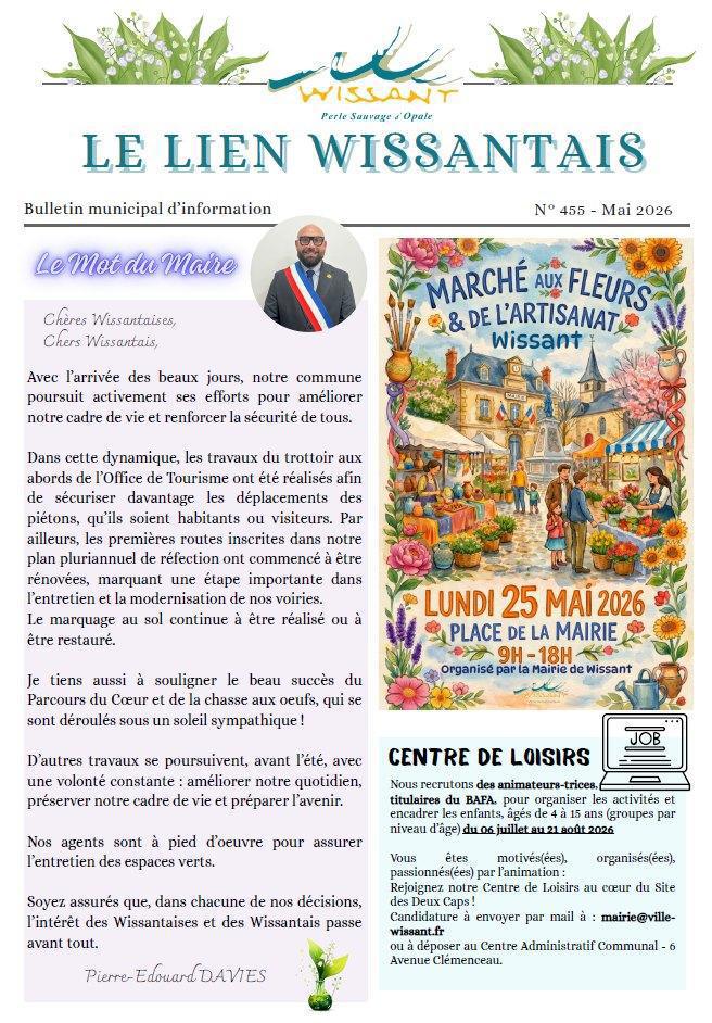 Le Lien Wissantais de Mai 2026 est en ligne
