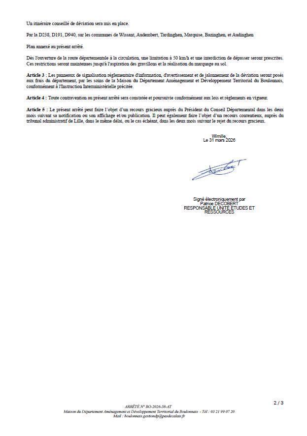 Info circulation – Route de Marquise - RD238 Info circulation – Route de Marquise - RD238