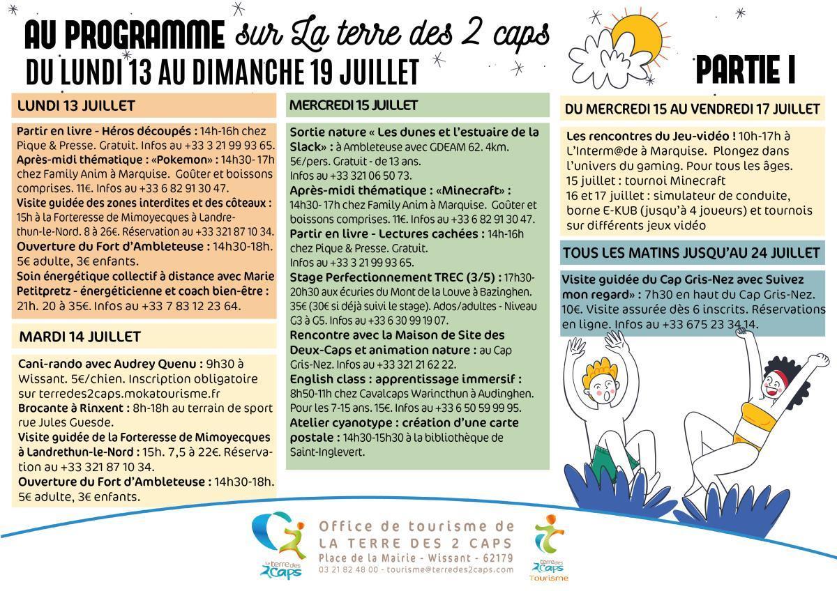 Manifestations du 13 au 19 juillet sur La terre des 2 caps