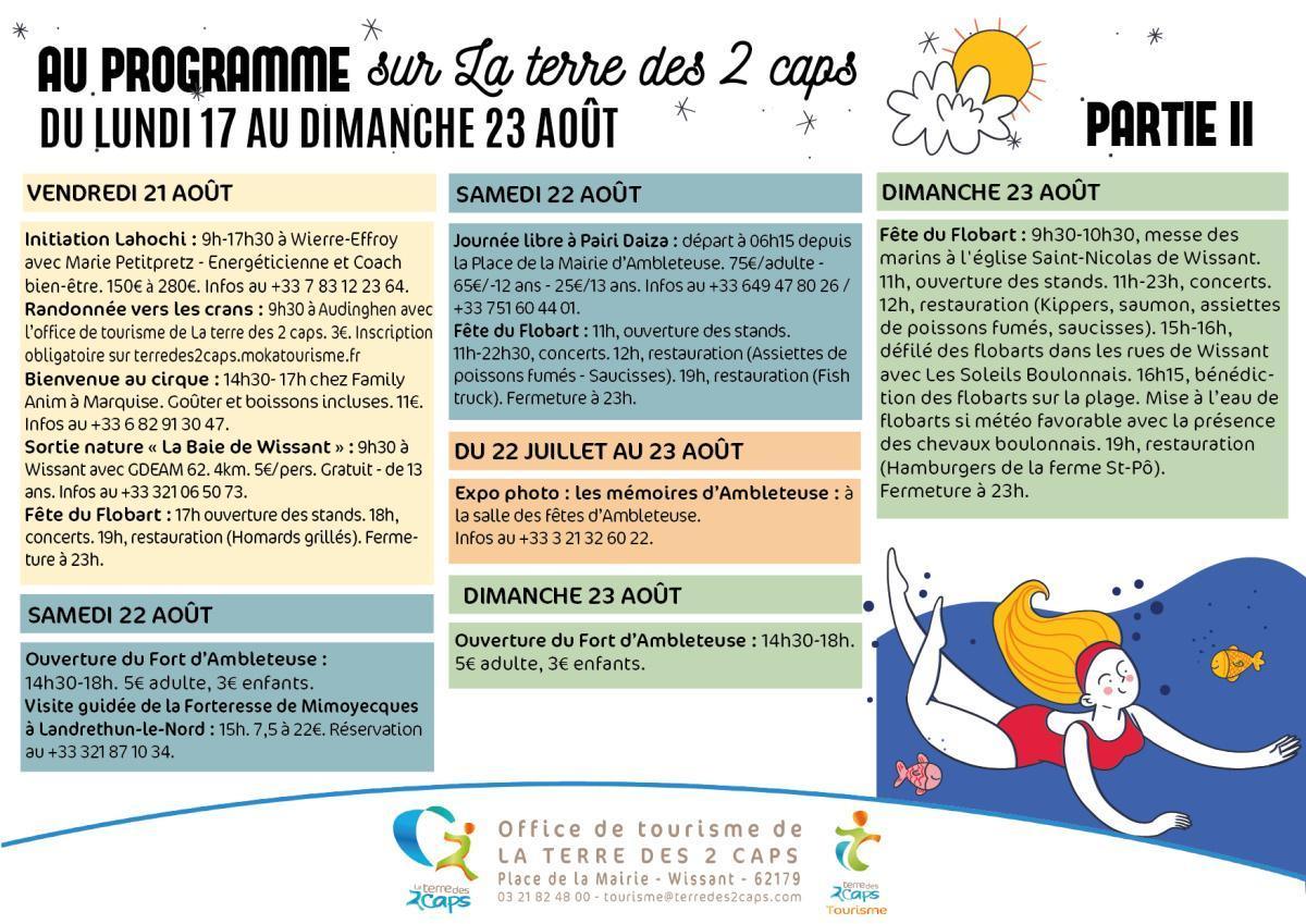 Manifestations du 17 au 23 août sur La terre des 2 caps