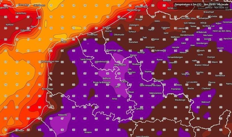 Jusqu'à 33/36°C vendredi