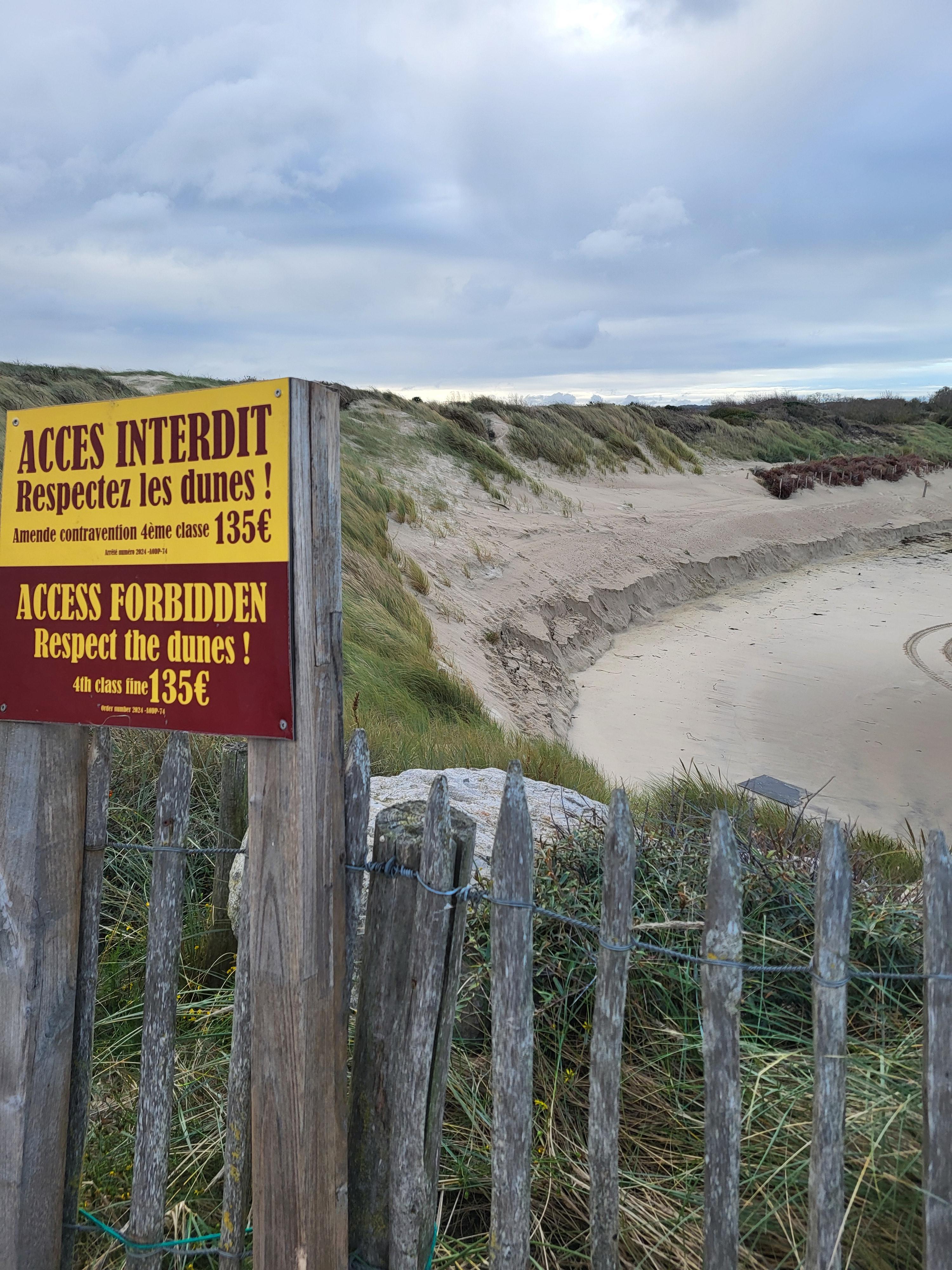 La dune d'aval après la tempête