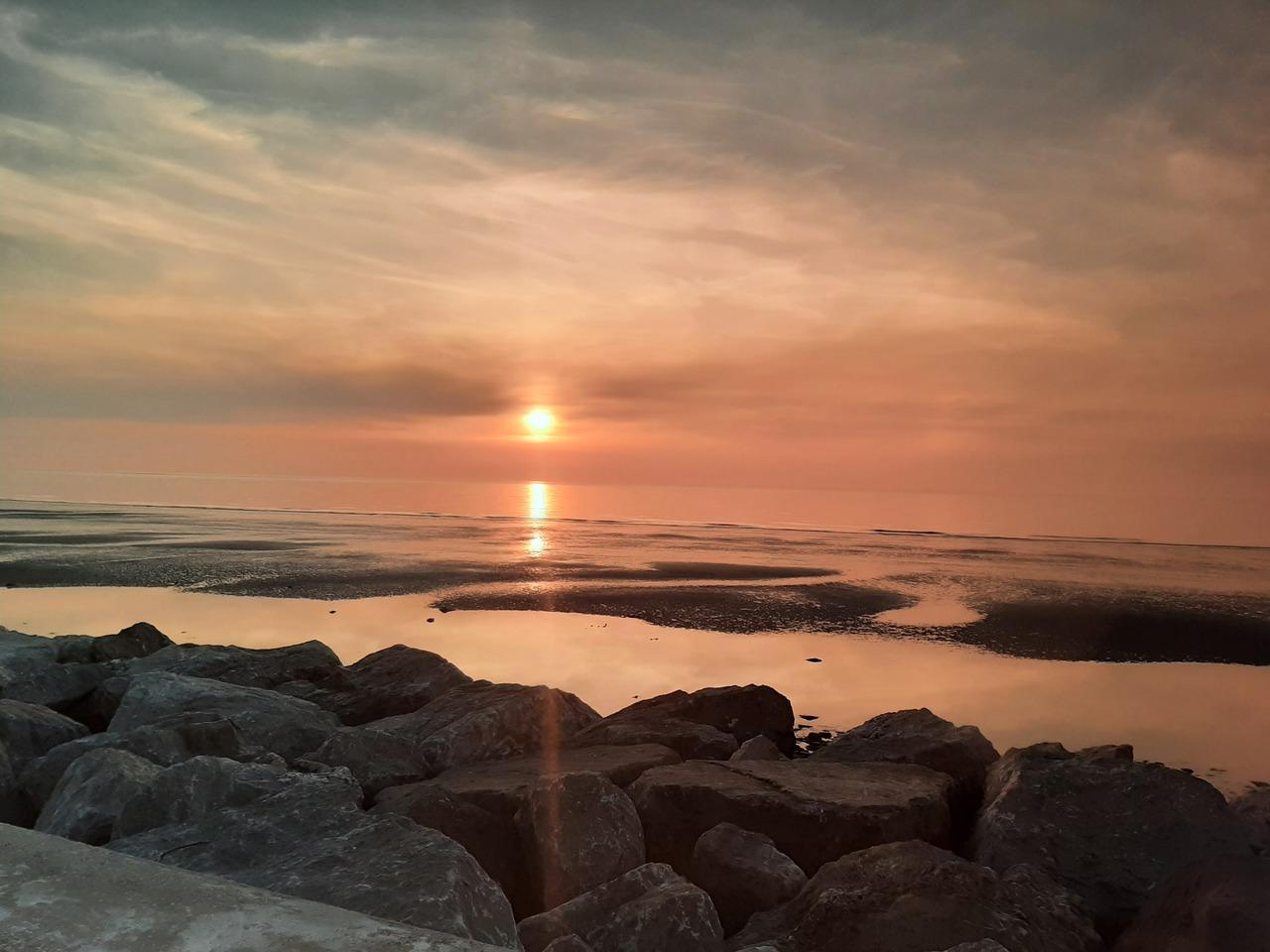 Le soleil ce couche plage de Wissant Mai 2022