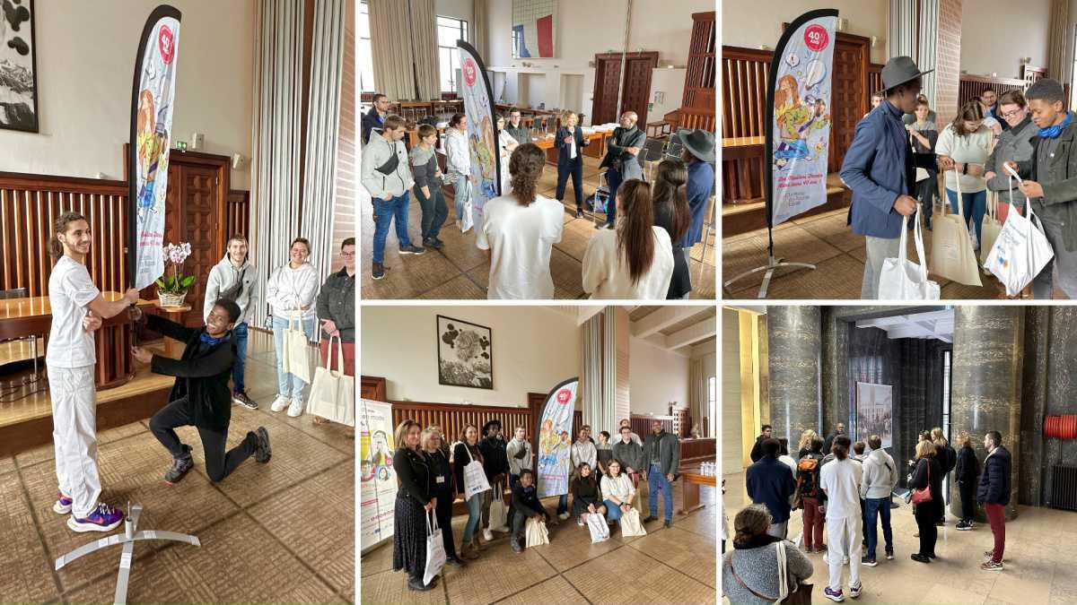 L'oriflamme des 40 ans des Missions Locales fait étape à Villeurbanne  L'oriflamme des 40 ans des Missions Locales fait étape à Villeurbanne