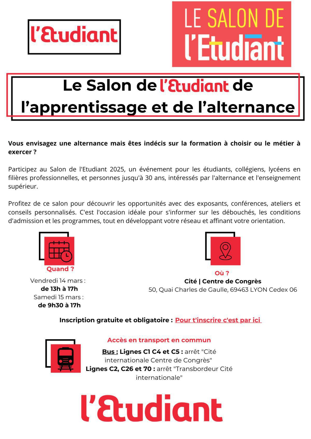 Salon de l'Etudiant de l'Apprentissage et de l'Alternance 