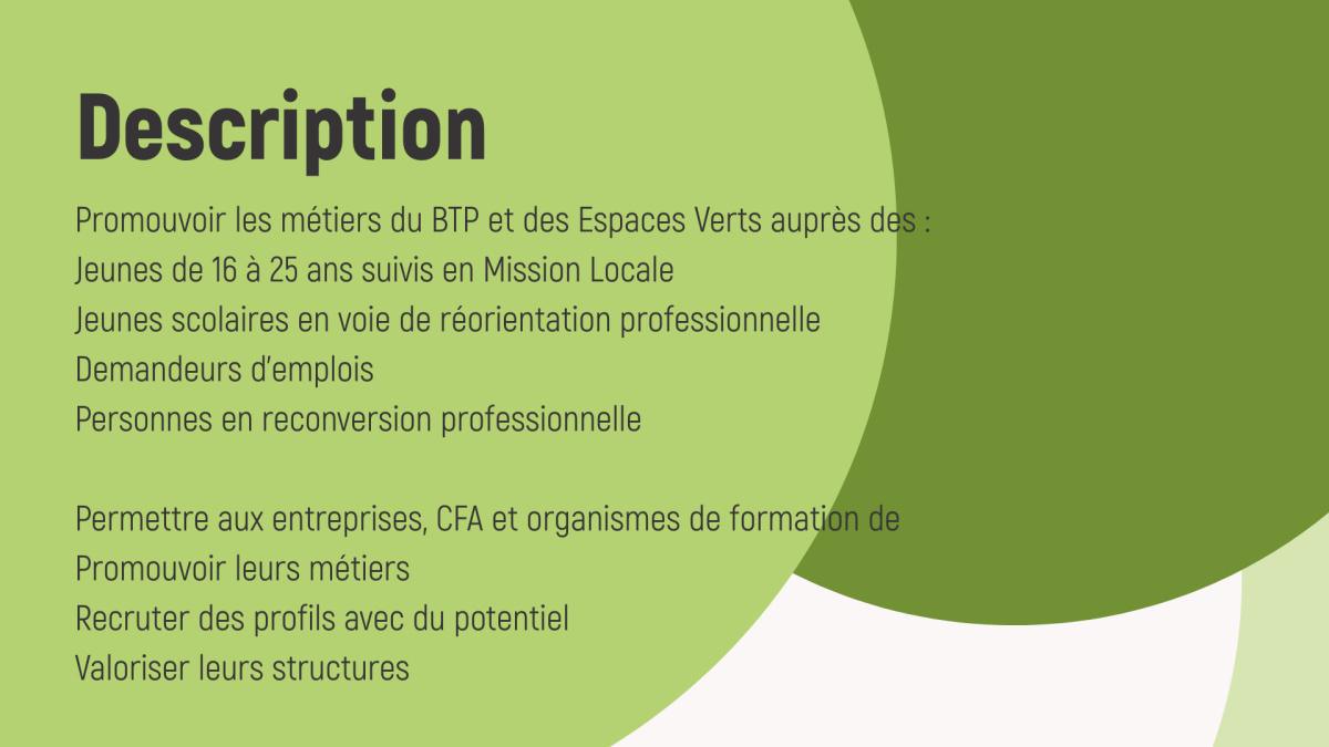 Showroom des Métiers - Bâtiment et Travaux Publics - Espaces Verts