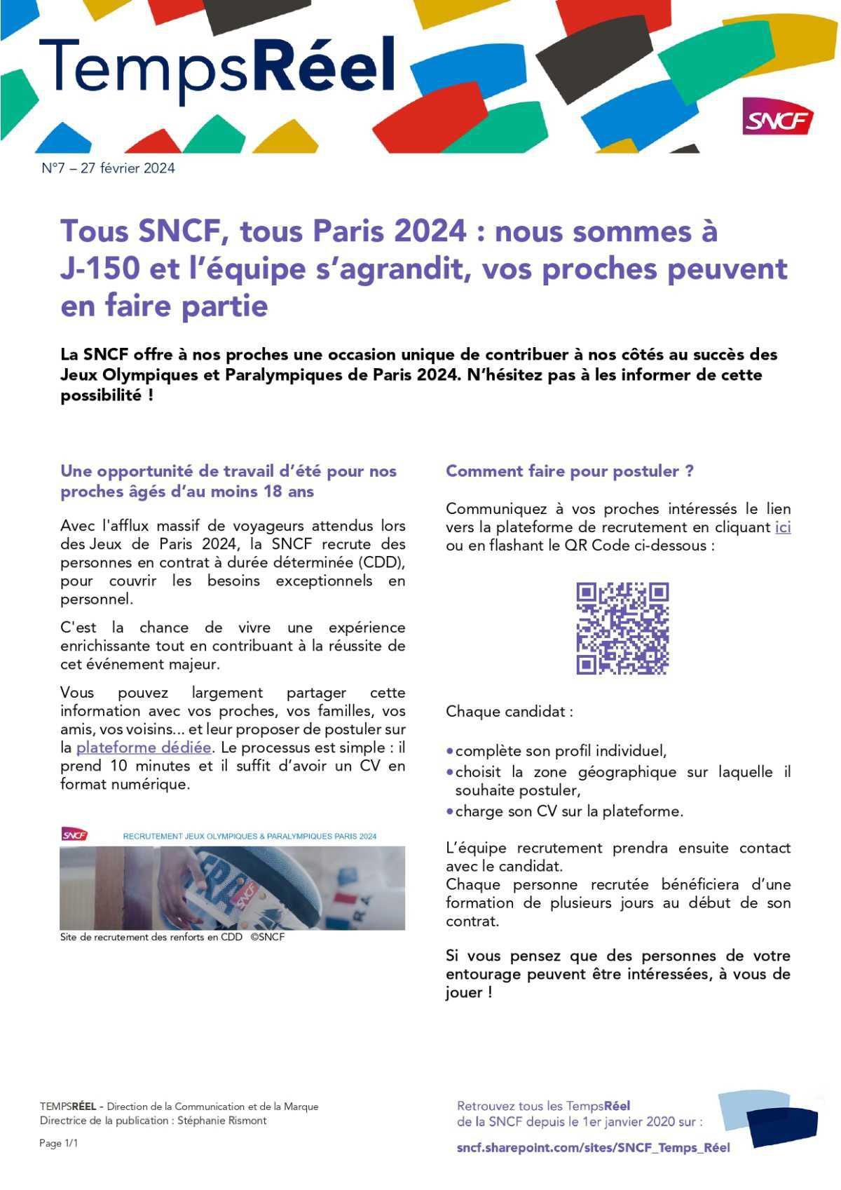 La SNCF Recrute pour les JO 2024!