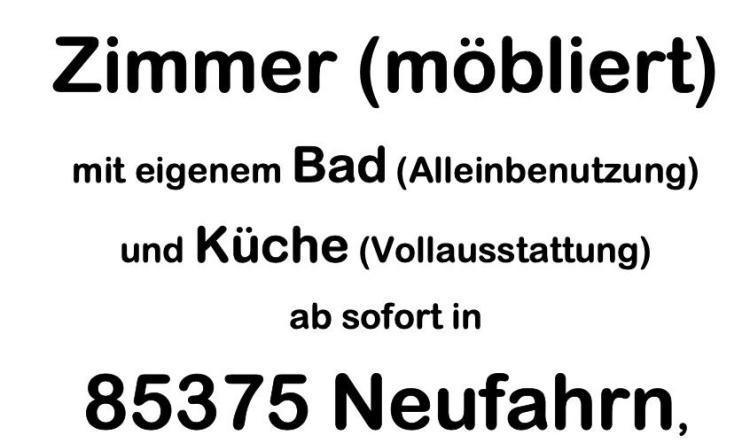 Zimmer in Neufahrn in der Nähe der S-Bahn zu vermieten