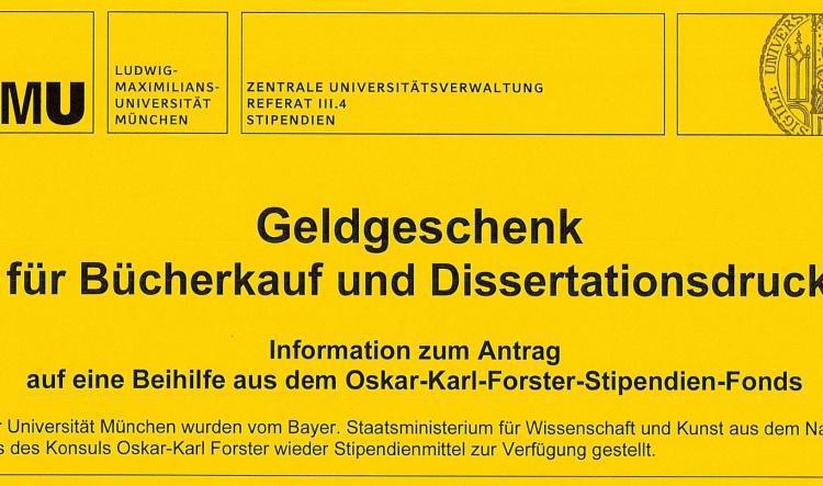 Geldgeschenk für Bücherkauf & Dissertationsdruck