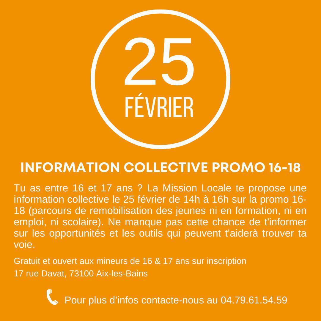 INFORMATION COLLECTIVE PROMO 16-18 INFORMATION COLLECTIVE PROMO 16-18
