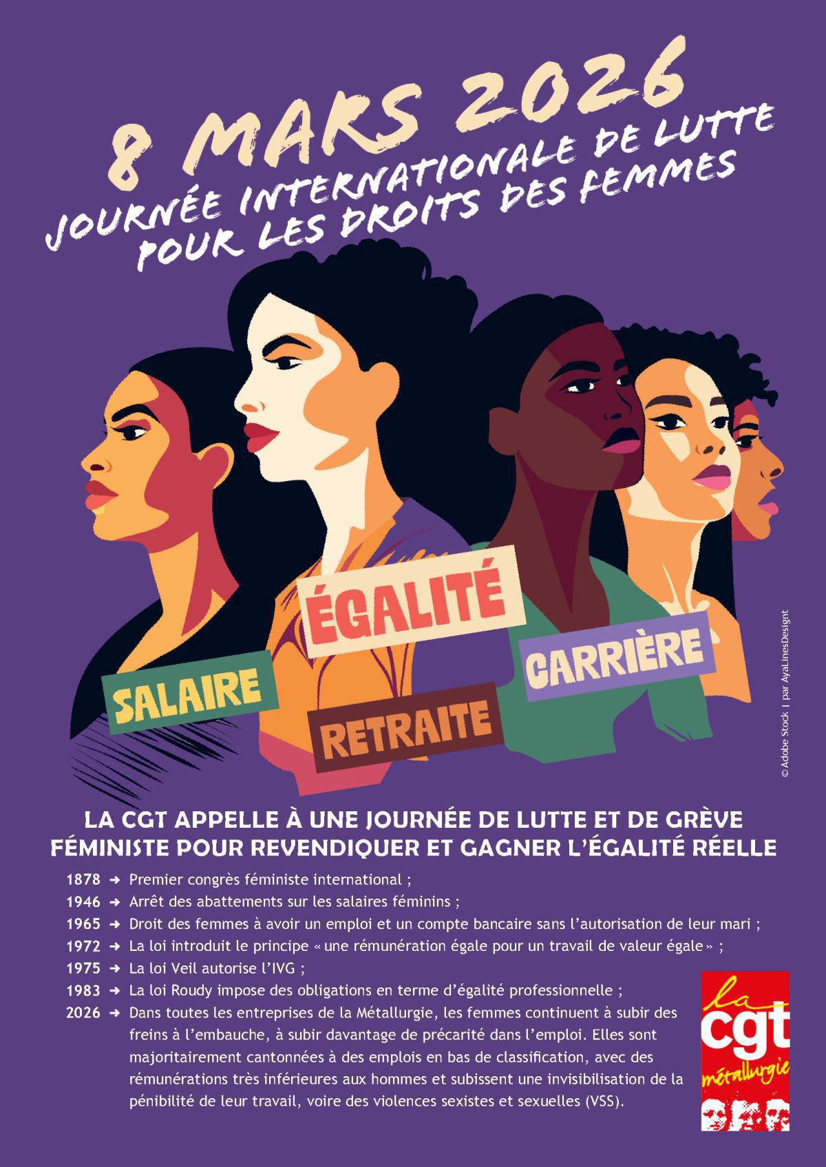 8 mars : l’égalité doit être une réalité, gagnons-la ! 8 mars : l’égalité doit être une réalité, gagnons-la !