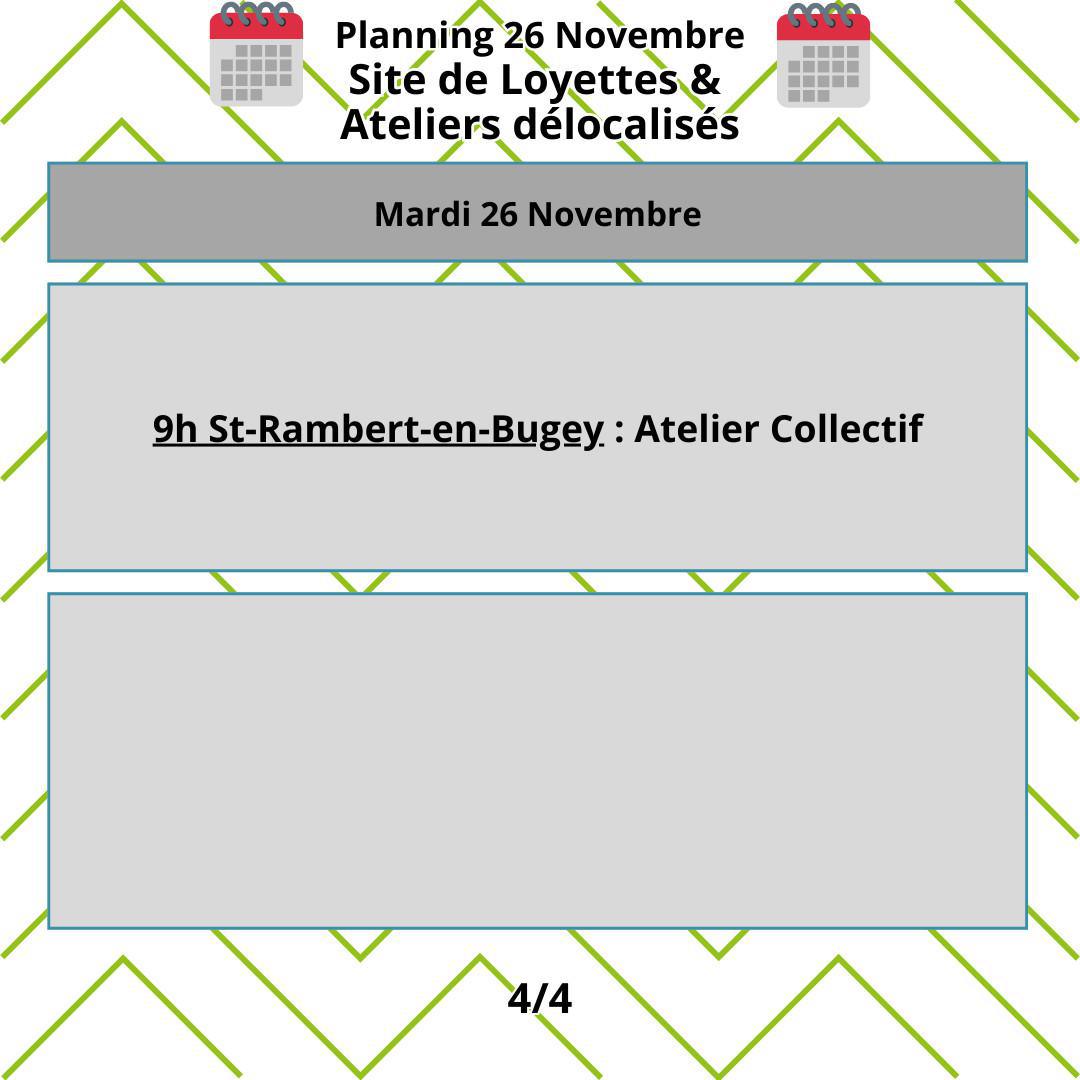 Planning du mois de Novembre