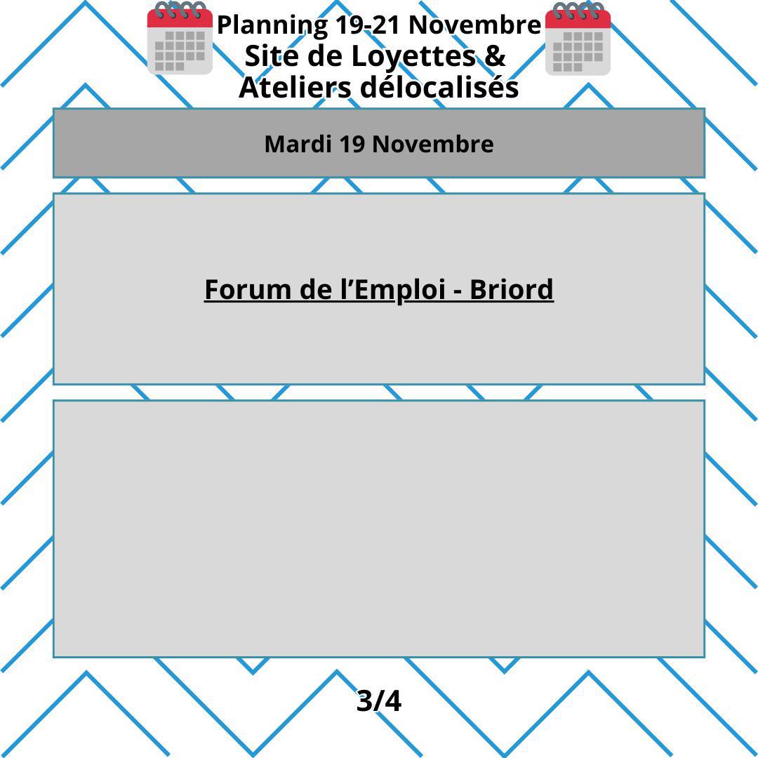 Planning du mois de Novembre