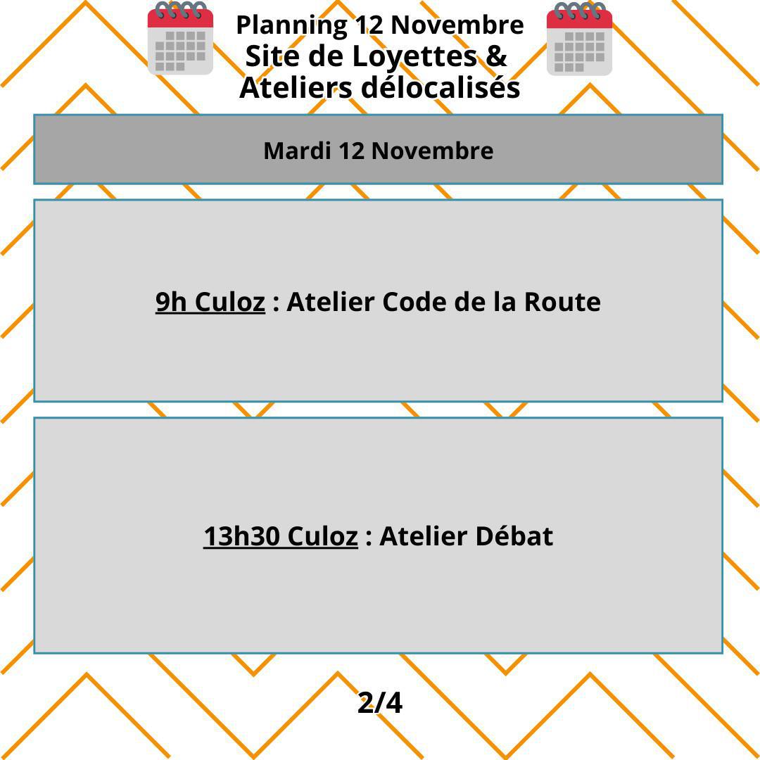 Planning du mois de Novembre