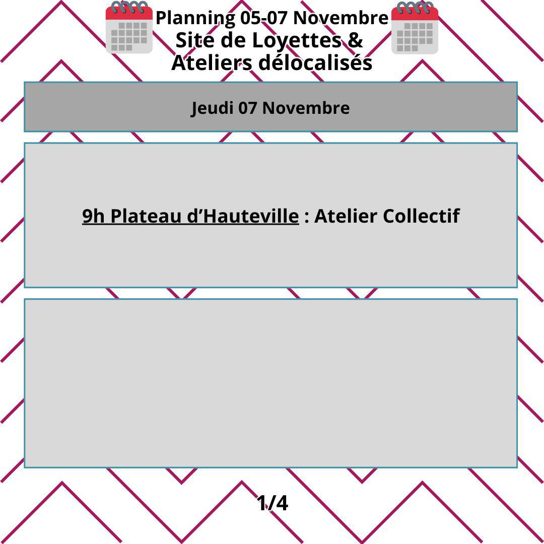 Planning du mois de Novembre