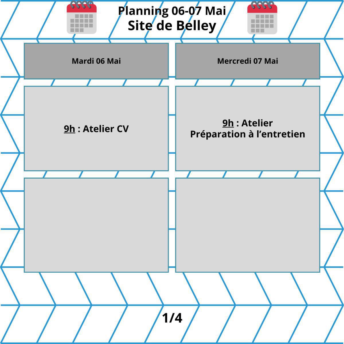 Planning du mois de Mai