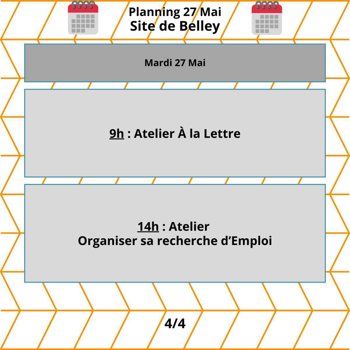 Planning du mois de Mai