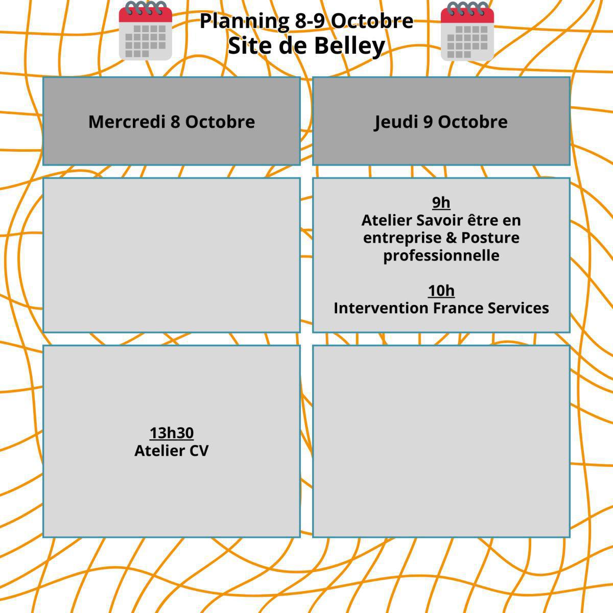 Planning du mois d' Octobre