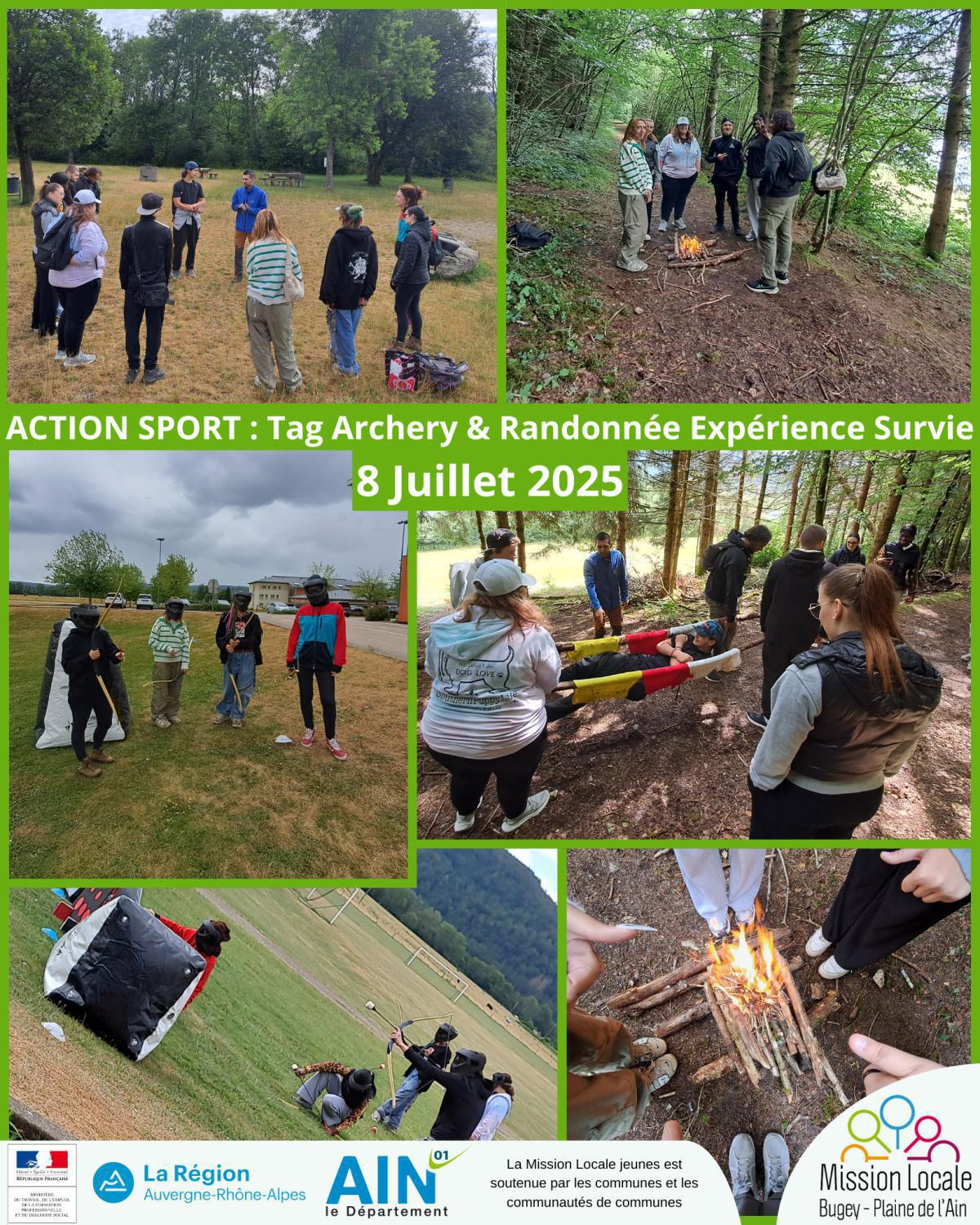 ACTION SPORT - 8 Juillet : Tag Archery & Randonnée Expérience Survie
