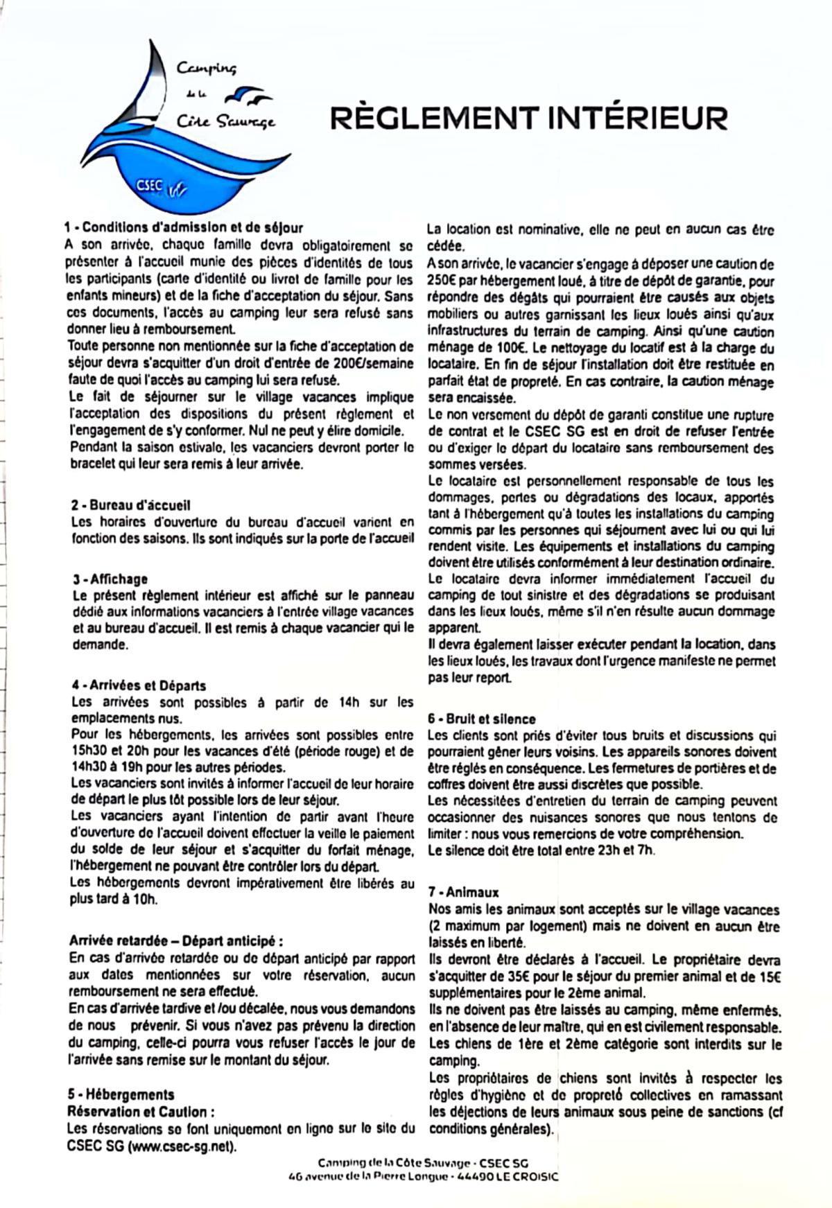 Règlement du village