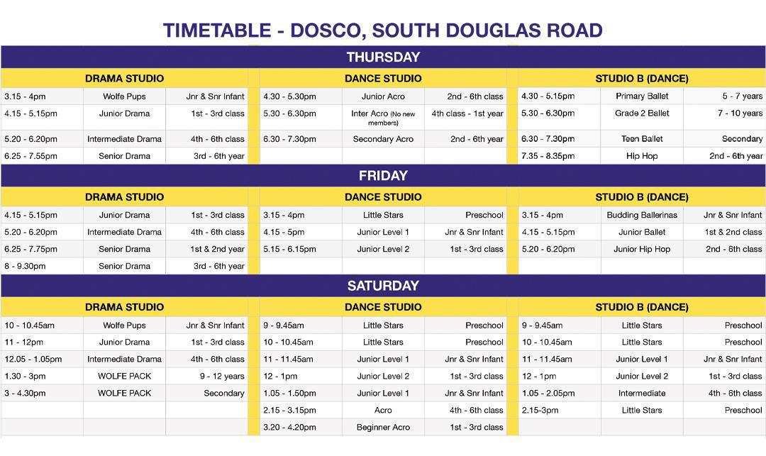 Timetable 24/25