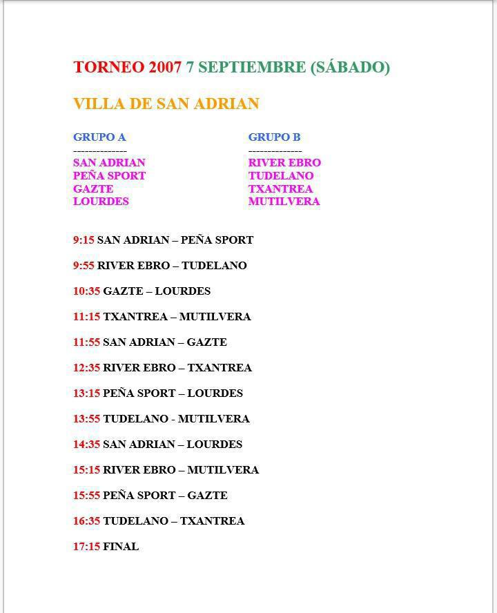 TORNEO VILLA DE SAN ADRIAN