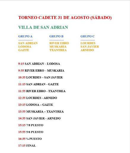 TORNEO VILLA DE SAN ADRIAN