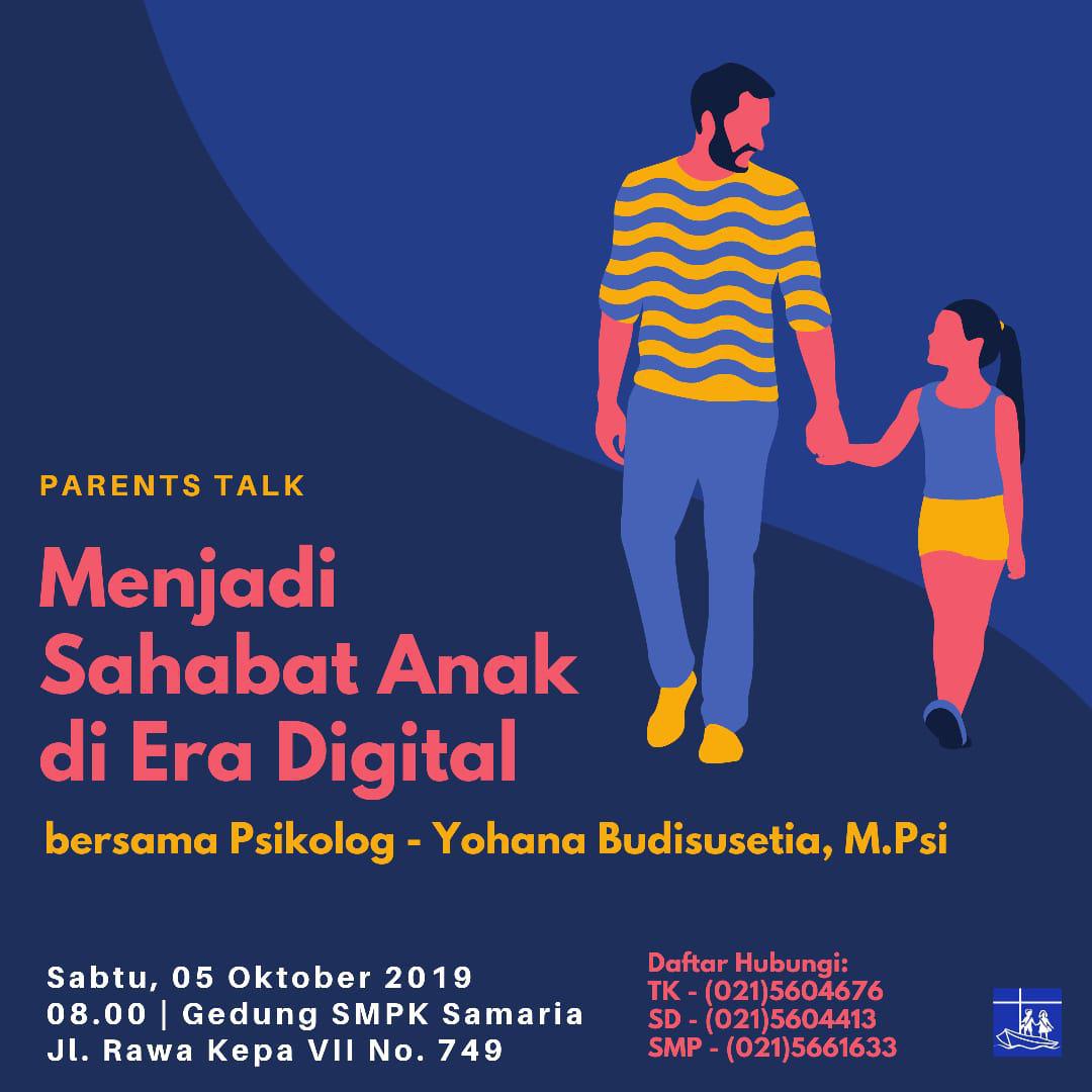 Parents Talk bersama Psikolog - Sabtu, 05 Oktober 2019