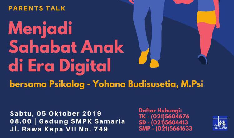 Parents Talk bersama Psikolog - Sabtu, 05 Oktober 2019