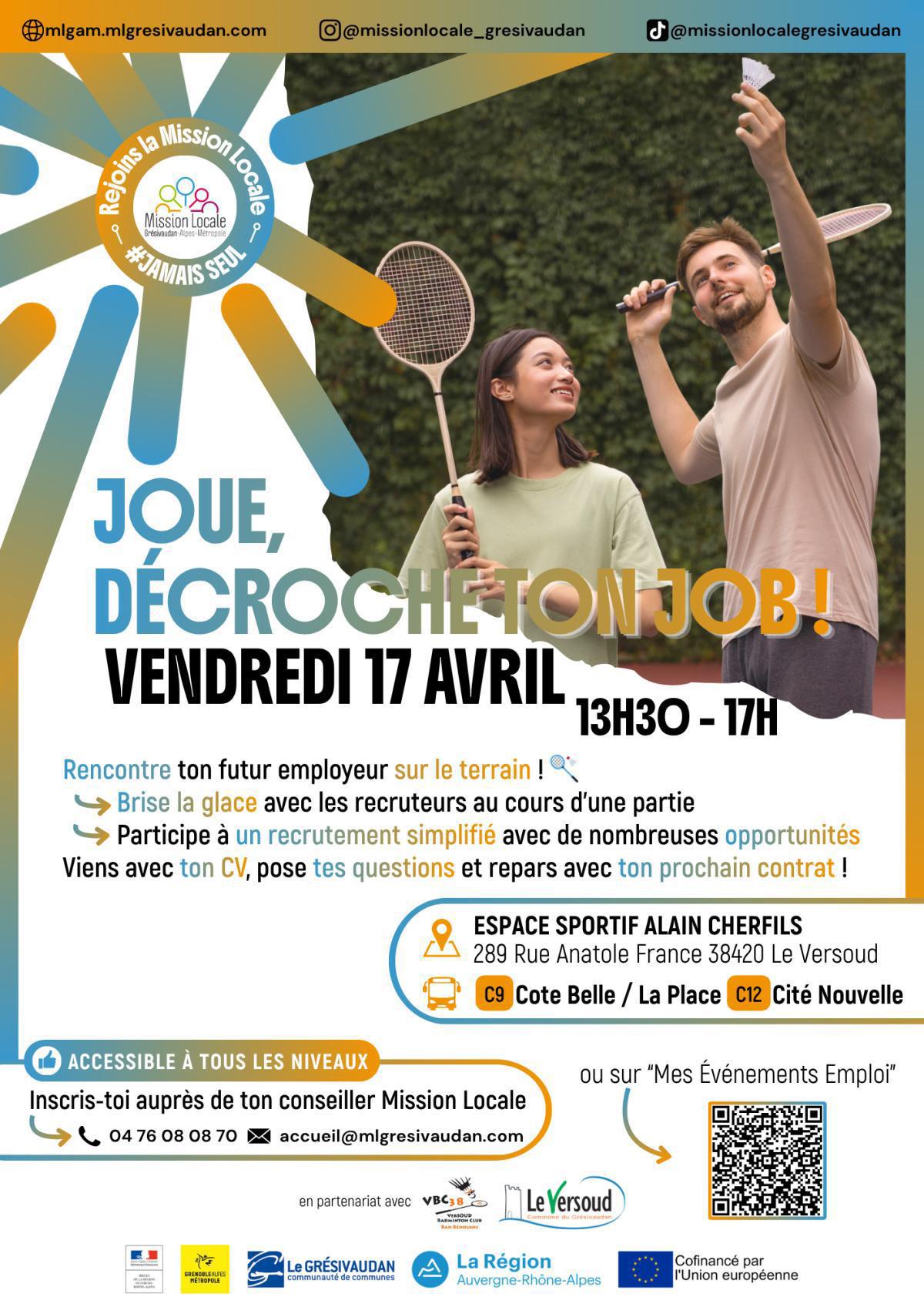Joue et décroche ton job ! 🏸- Le Versoud Joue et décroche ton job ! 🏸- Le Versoud