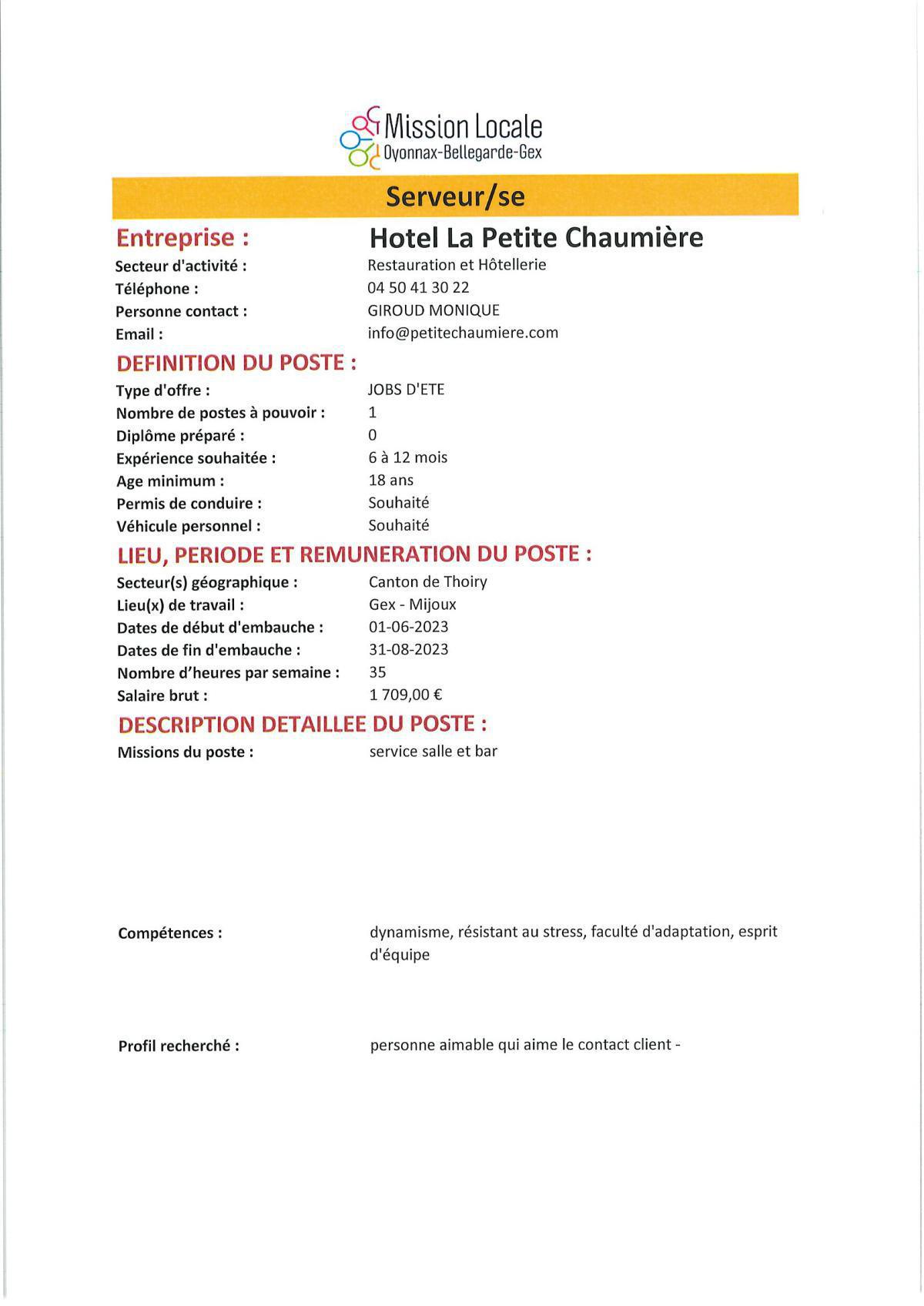 Serveur/se