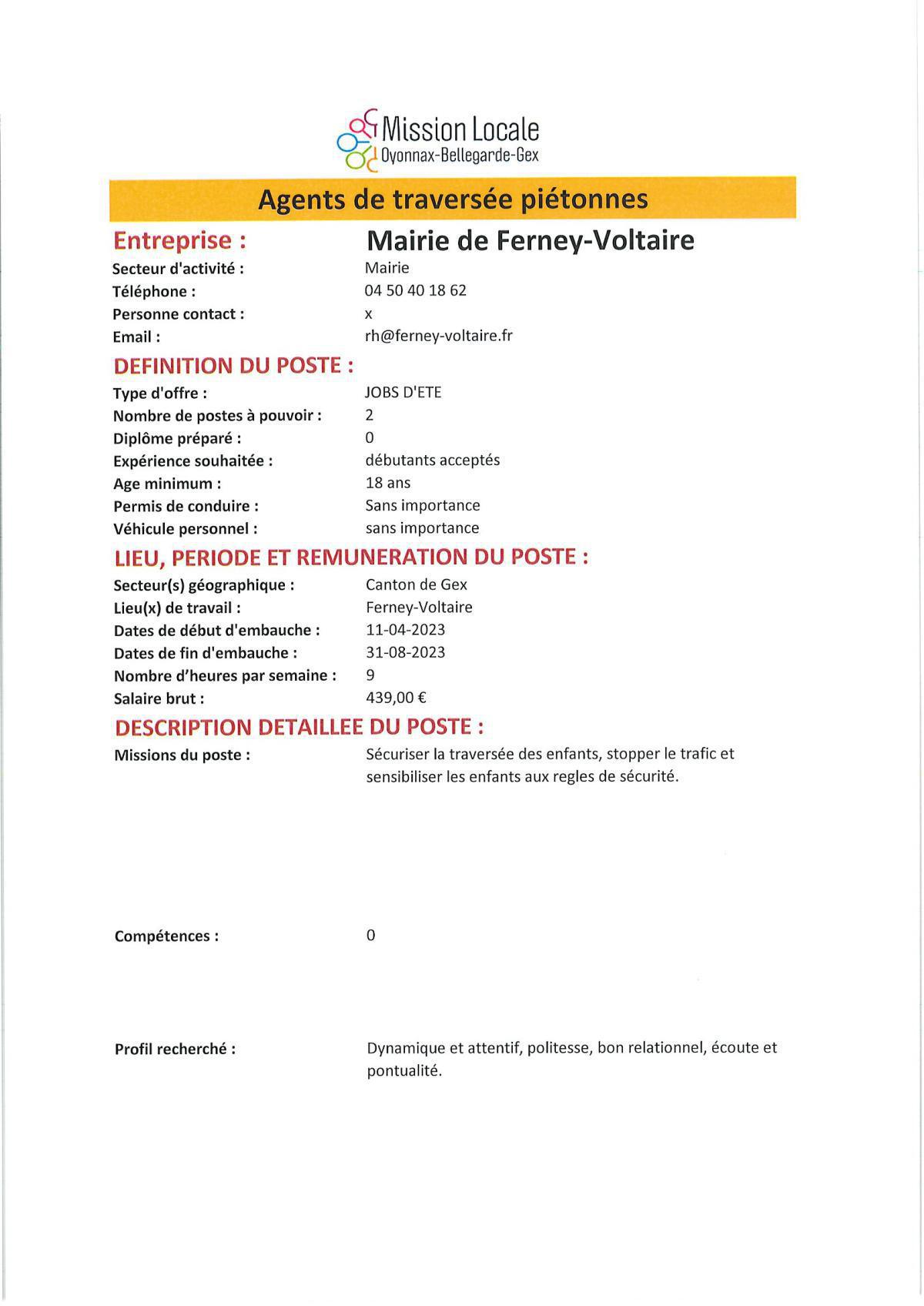 Agents de traversée piétonnes