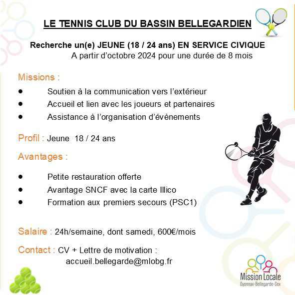 Offre service civique tennis club 