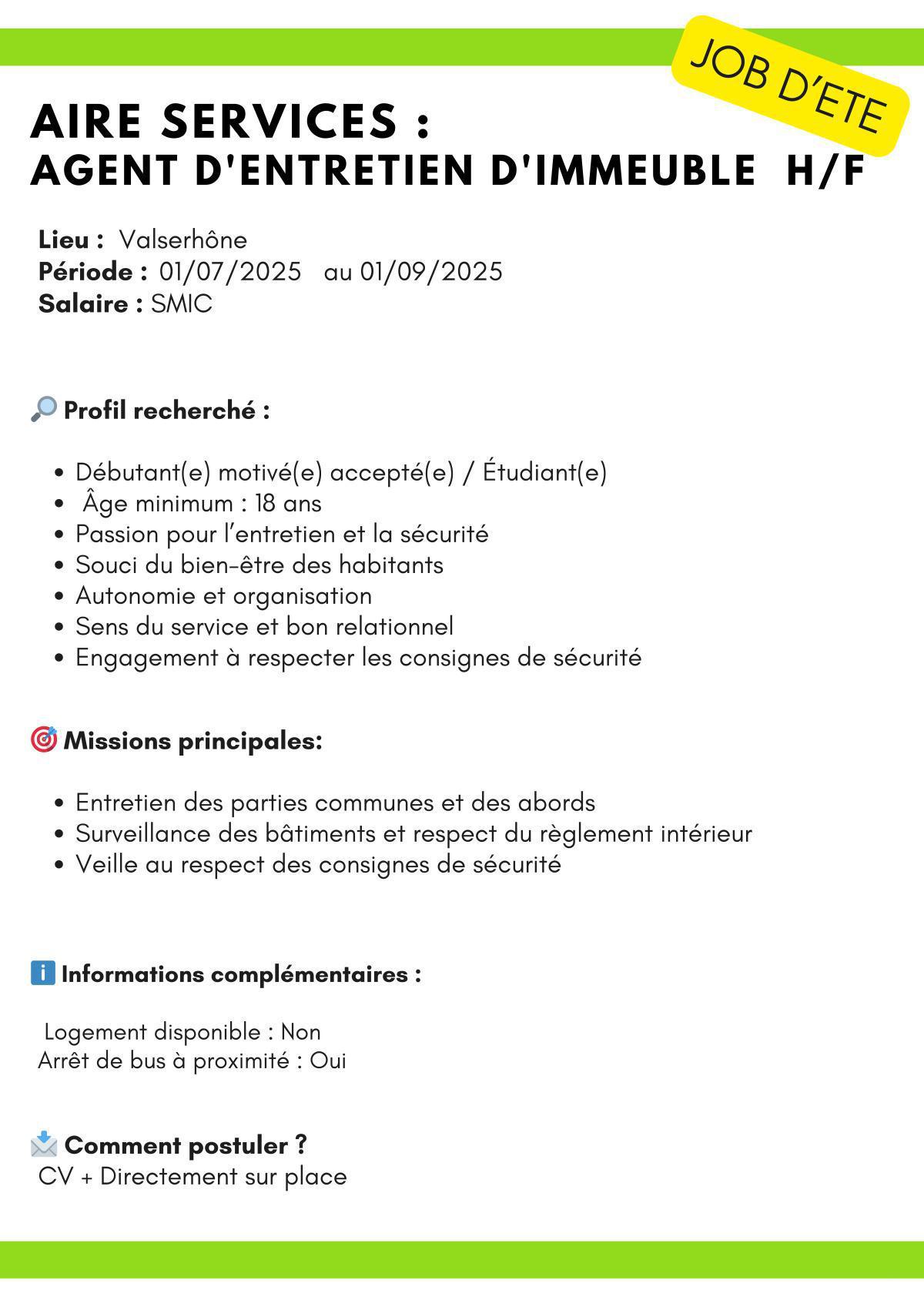 Agent d'entretien d'immeuble 