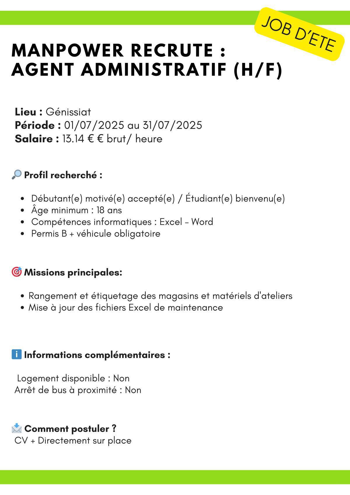Agent administratif ( Manpower )