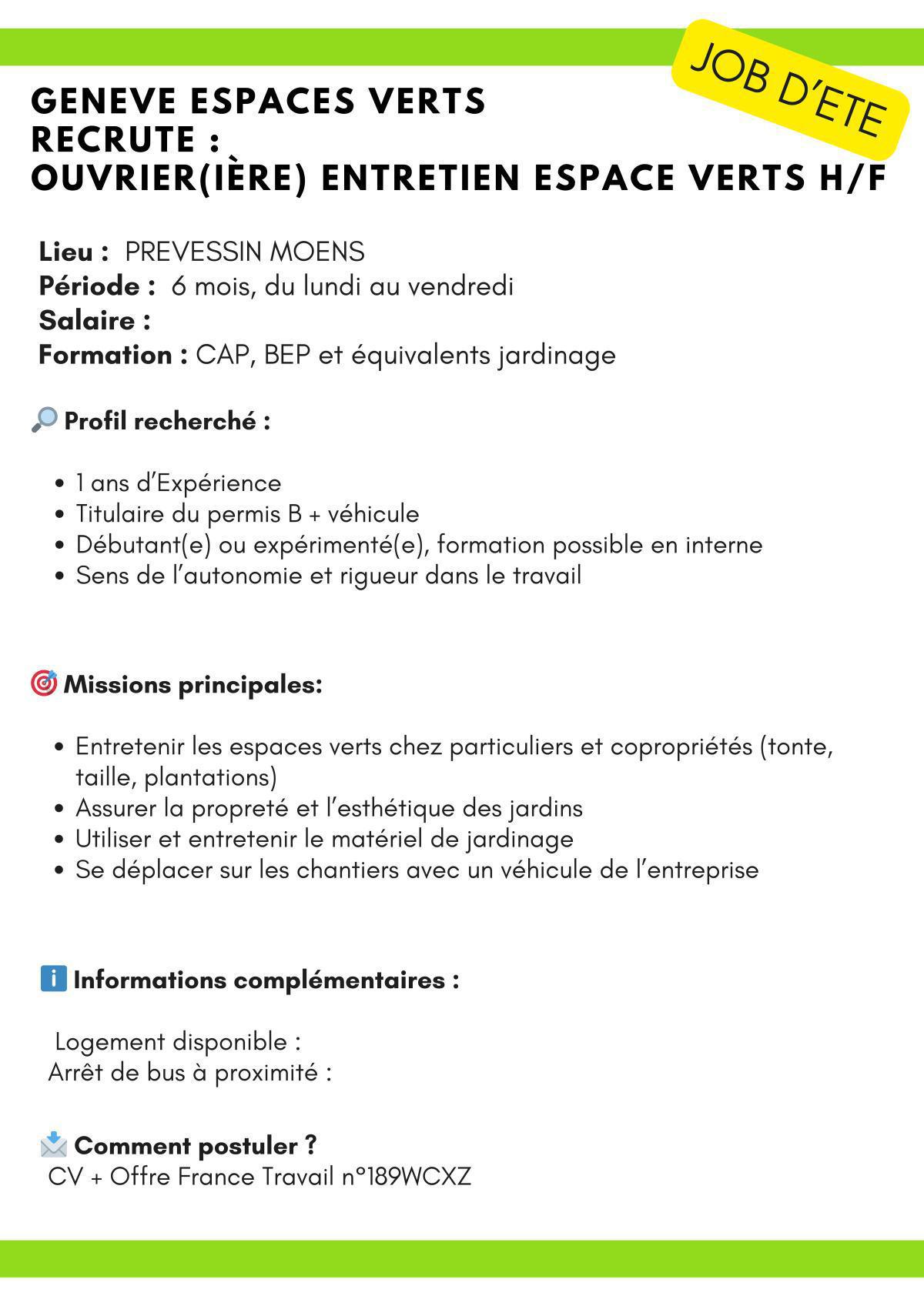 Entretien espaces verts 