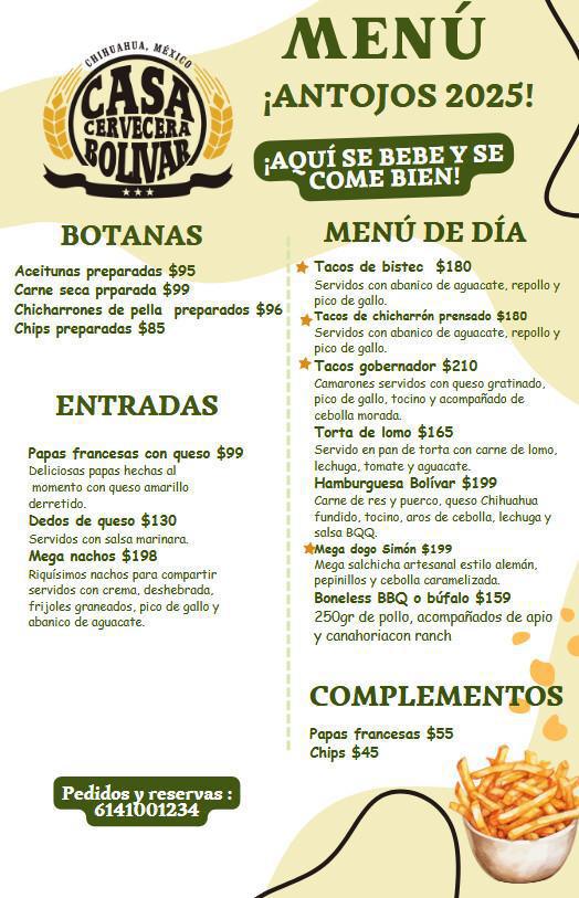 MENÚ ANTOJOS