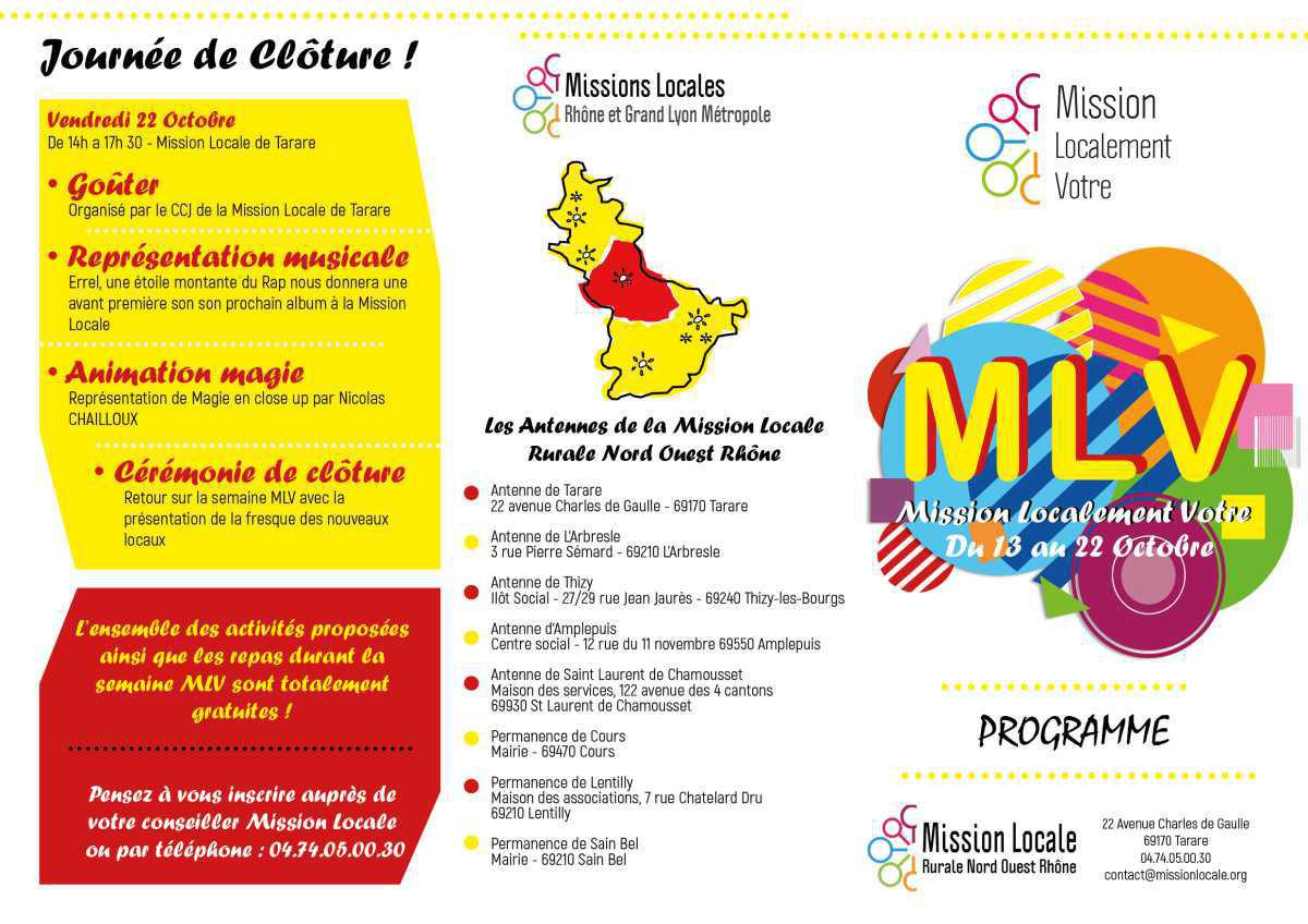 PROGRAMME - MLV du 13 au 22 Octobre PROGRAMME - MLV du 13 au 22 Octobre